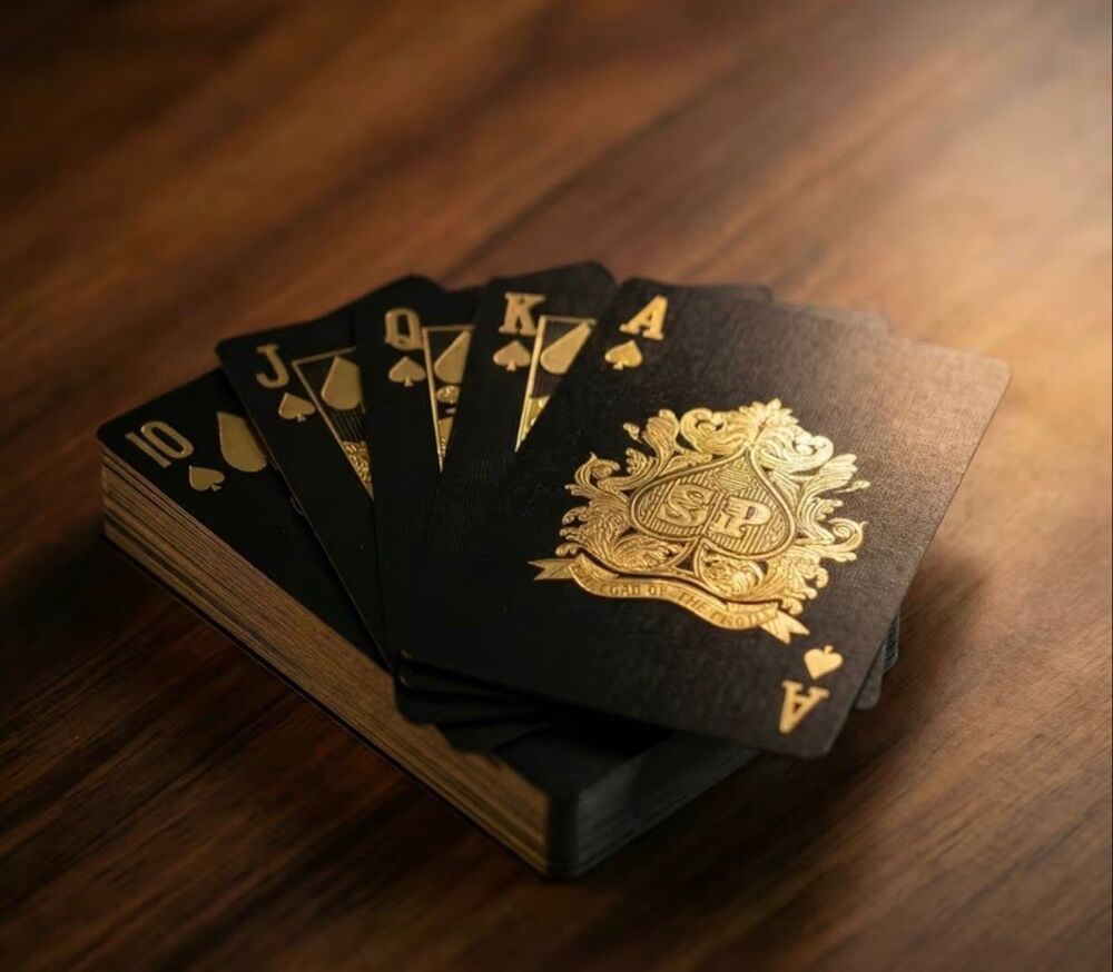 Italian Luxury Boutique Black Gold Playing Cards 54 Card Poker Deck Premium Gift